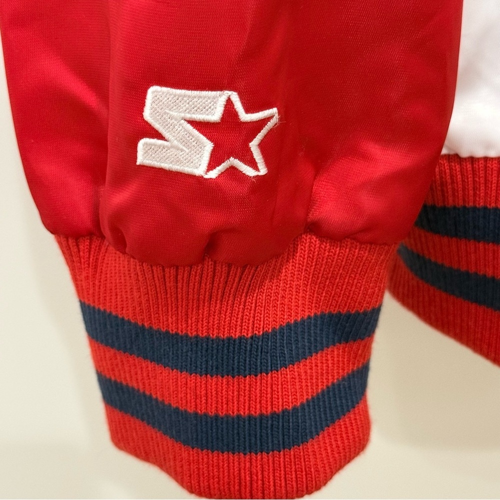 Starter Los Angeles Angels Varsity Full Snap Satin Jacket XXL Baseball Red White - Picture 10 of 15